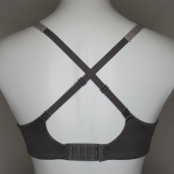 Victoria's Secret Body by Victoria Lined Demi Gray Lace Trim Bra 34D - Picture 3 of 9